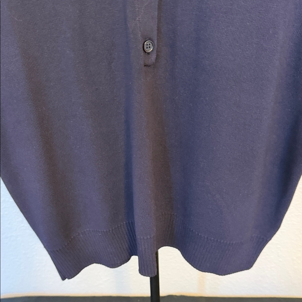 Free Assembly Navy Blue Button Down Polo Sweater - Picture 3 of 8